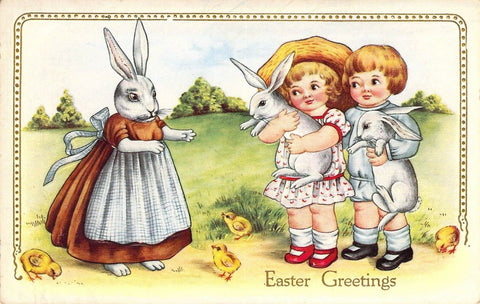Vintage Easter Postcard: Return of the Bunnies