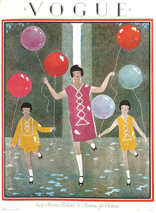 VOGUE 壁掛け 1924 アンティーク ヴィンテージ 雑誌 表紙 木製 Vintage Vogue Cover: Aug 1924
