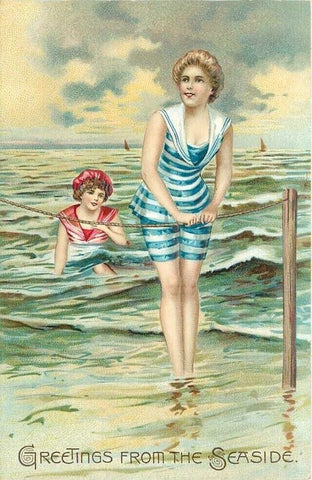 Vintage Summer Beach Postcard: Greetings from the Seaside #1