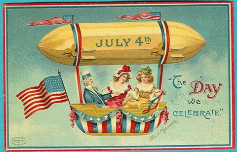 Vintage 4th of July Postcard: The Day we Celebrate