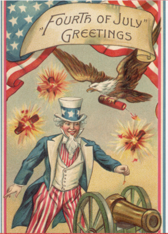 Vintage 4th of July Postcard: Fourth of July Greetings