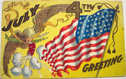 Vintage 4th of July Postcard: July 4th Greetings