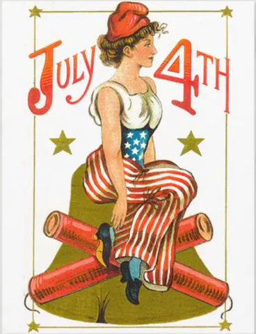 Vintage 4th of July Postcard: 4th of July Pinup