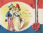Vintage 4th of July Postcard: The Day we celebrate