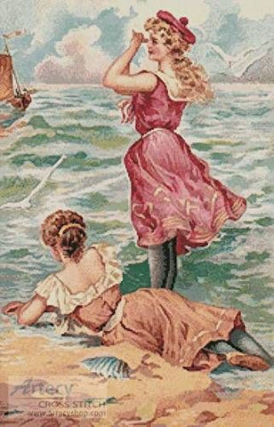 Vintage Summer Beach Postcard: Beach Look Out