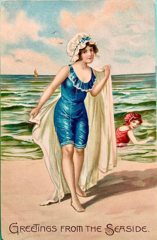 Vintage Summer Beach Postcard: Greetings from the Seaside #2