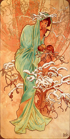 Vintage Mucha: The Seasons, Winter