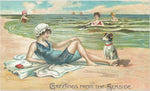 Vintage Summer Beach Postcard: Greetings from the Seaside #3