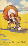 Vintage Summer Beach Postcard: Love me Love my Dog