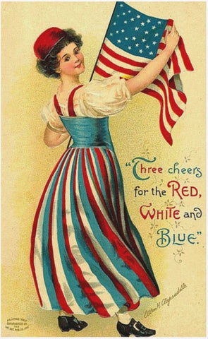 Vintage 4th of July Postcard: Three Cheers