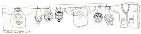 Rug Hooking Or Punch Needle 'Horror Laundry Line' Halloween Yardlong Pattern