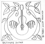 Baltimore Album Quilt Inspired Rug Hooking Pattern - Baltimore Guitar -