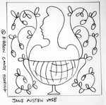 Baltimore Album Quilt Inspired Rug Hooking Pattern - Jane Austen Vase -
