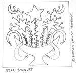 Baltimore Album Quilt Inspired Rug Hooking Pattern - Star Bouquet -