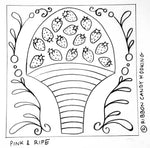 Baltimore Album Quilt Inspired Rug Hooking Pattern - Pink and Ripe -