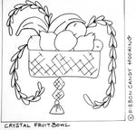 Baltimore Album Quilt Inspired Rug Hooking Pattern - Crystal Fruit Bowl - PDF