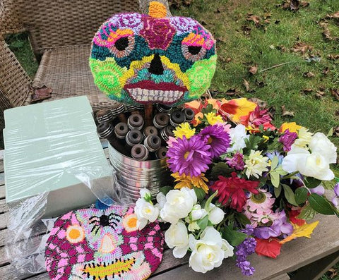 Sugar Skull Pumpkin, Day of the Dead Altar Piece finishing kit