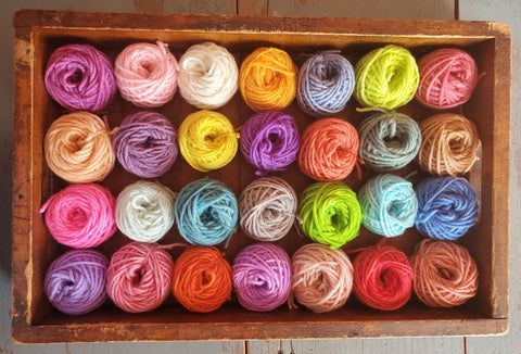 Prize Booth, jumbo yarn sampler, 28 colors