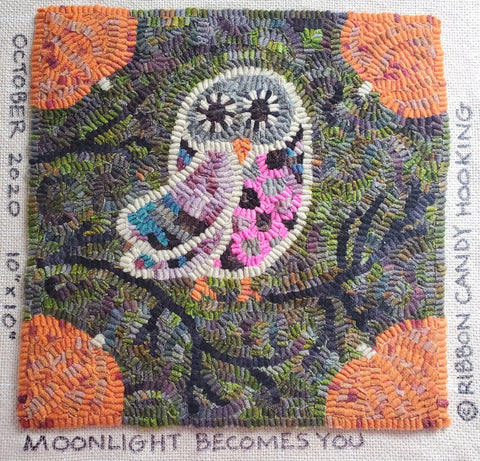 Rug Hooking Monthly Beginner October - Moonlight Becomes You -