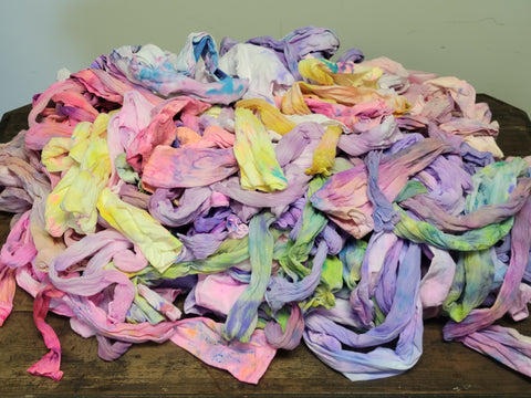 Hand dyed nylon stockings… Spring Time Colors