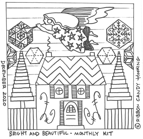 Rug Hooking Monthly Beginner December - Bright and Beautiful -