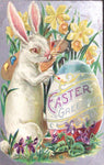 Vintage Easter Postcard: Bunny Artist