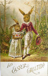 Vintage Easter Postcard: Bunny Romance