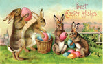 Vintage Easter Postcard: Easter Basket Gathering
