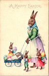 Vintage Easter Postcard: Easter Bunny Carriage
