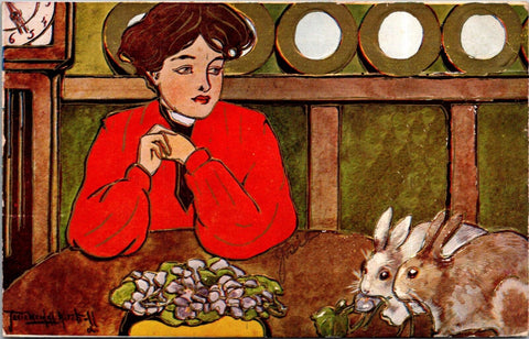 Vintage Easter Postcard: Easter Nouveau