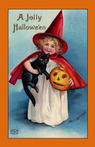 Vintage Halloween Postcard: A Jolly Halloween