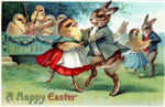 Vintage Easter Postcard: Happy Easter Dance