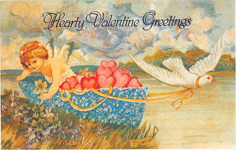 Vintage Valentine Postcard: Hearty Valentine Greetings