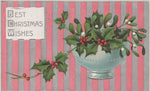 Vintage Christmas Postcard: Mistletoe and Holly