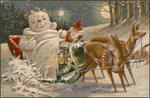Vintage Christmas Postcard: King Frosty on the Sleigh