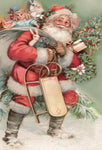 Vintage Christmas Postcard: Santa Loaded with Toys