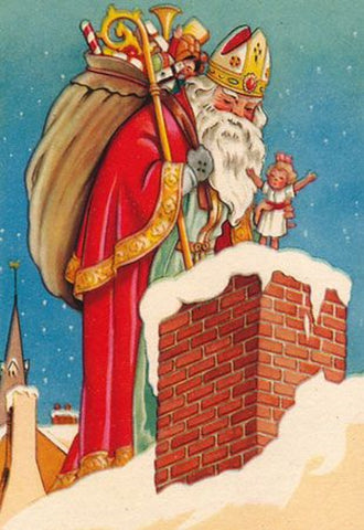 Vintage Christmas Postcard: Sinterklaas