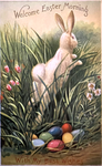 Vintage Easter Postcard: Welcome Easter Morning