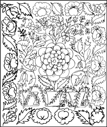 Flower Pots Bed Rug Pattern