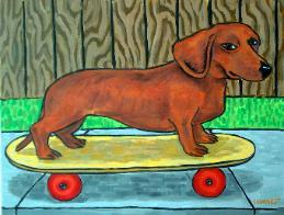 dachshund skateboard