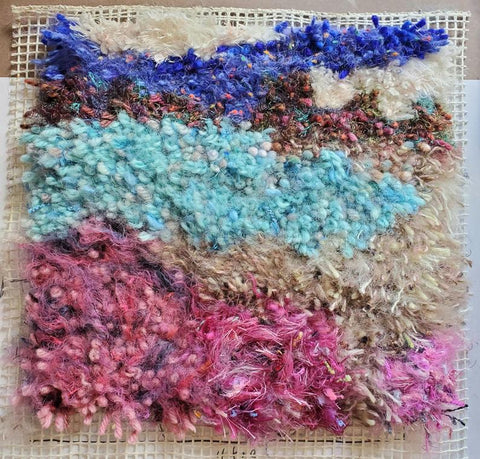 Latch Hook Kit - Summer Cape Cod Abstract Landscape complete kit with new Caron Hook