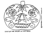Sugar Pumpkin Skull Lilly Of The Valley of the Dolls