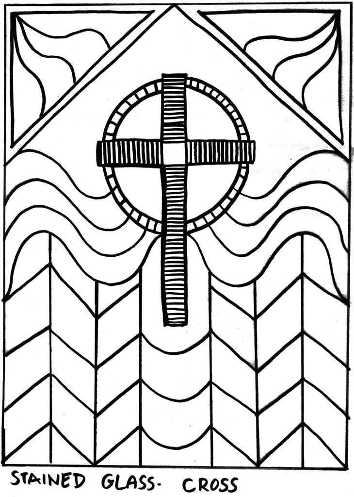 Stained Glass Cross - Christmas Pattern - stained-glass-cross-christmas-pattern