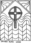 Stained Glass Cross - Christmas Pattern -