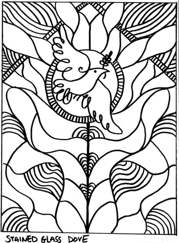 Stained Glass Dove - Christmas Pattern -