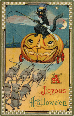 Vintage Halloween Postcard: A Joyous Hallowe'en