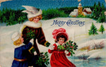 Vintage Christmas Postcard: Winter Scene