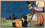 Vintage Halloween Postcard: I don't give a Hoot