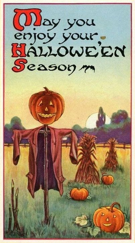 Vintage Halloween Postcard: May you enjoy