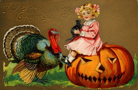 Vintage Thanksgiving Postcard: A Joyous Thanksgiving